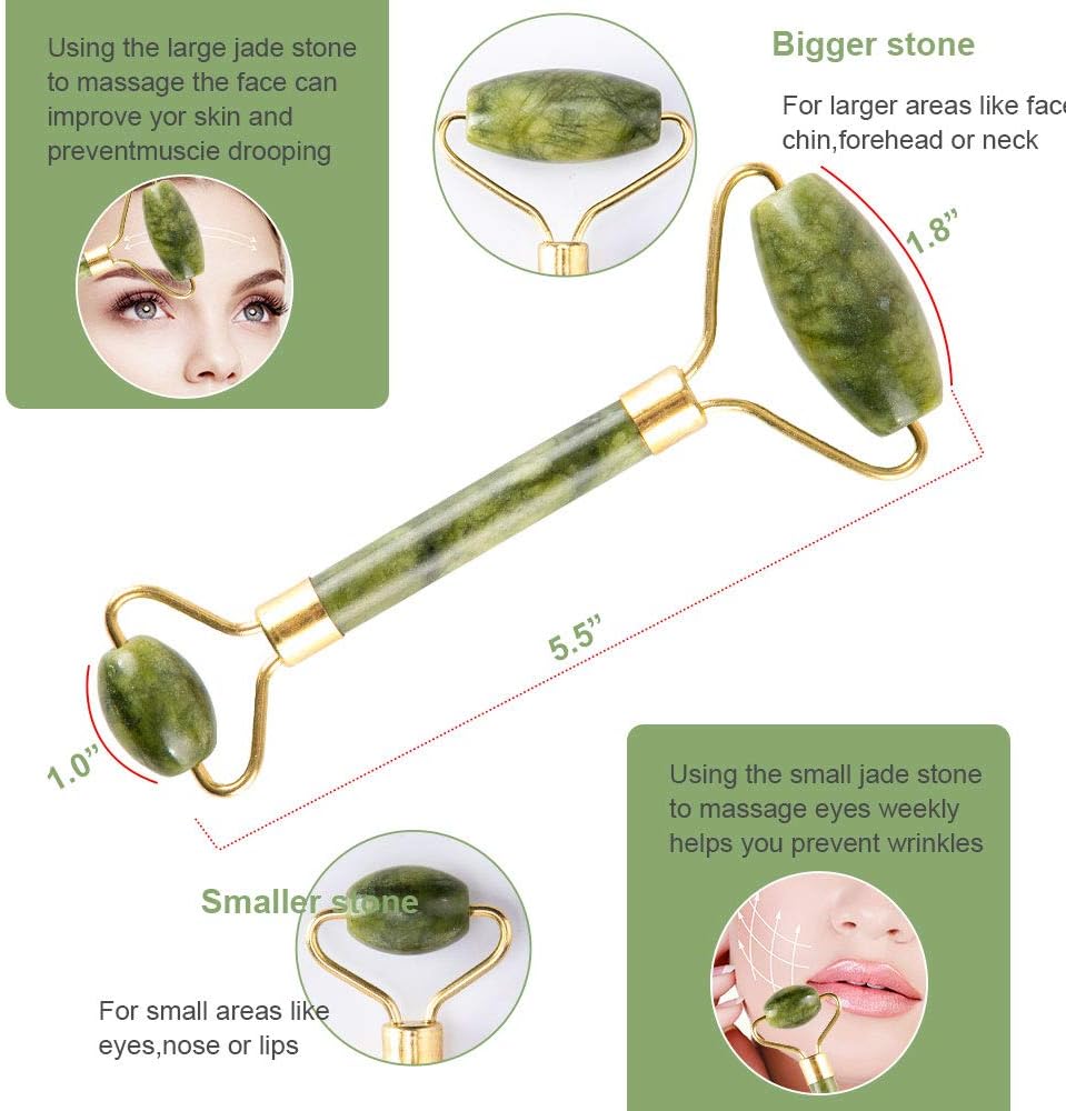 Jade Roller & Gua Sha Facial Tool Set
