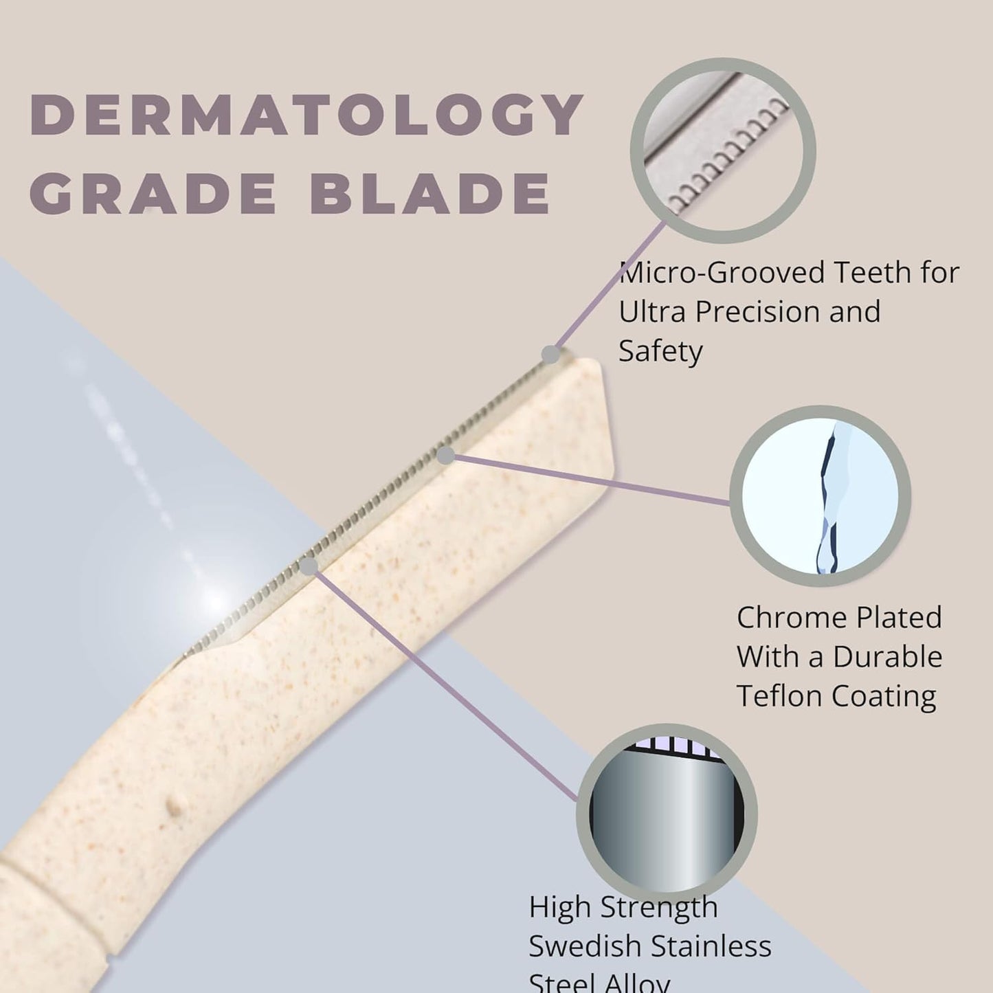 Dermaplaning Razor 6 Count – Facial Hair Remover and Exfoliator Tool