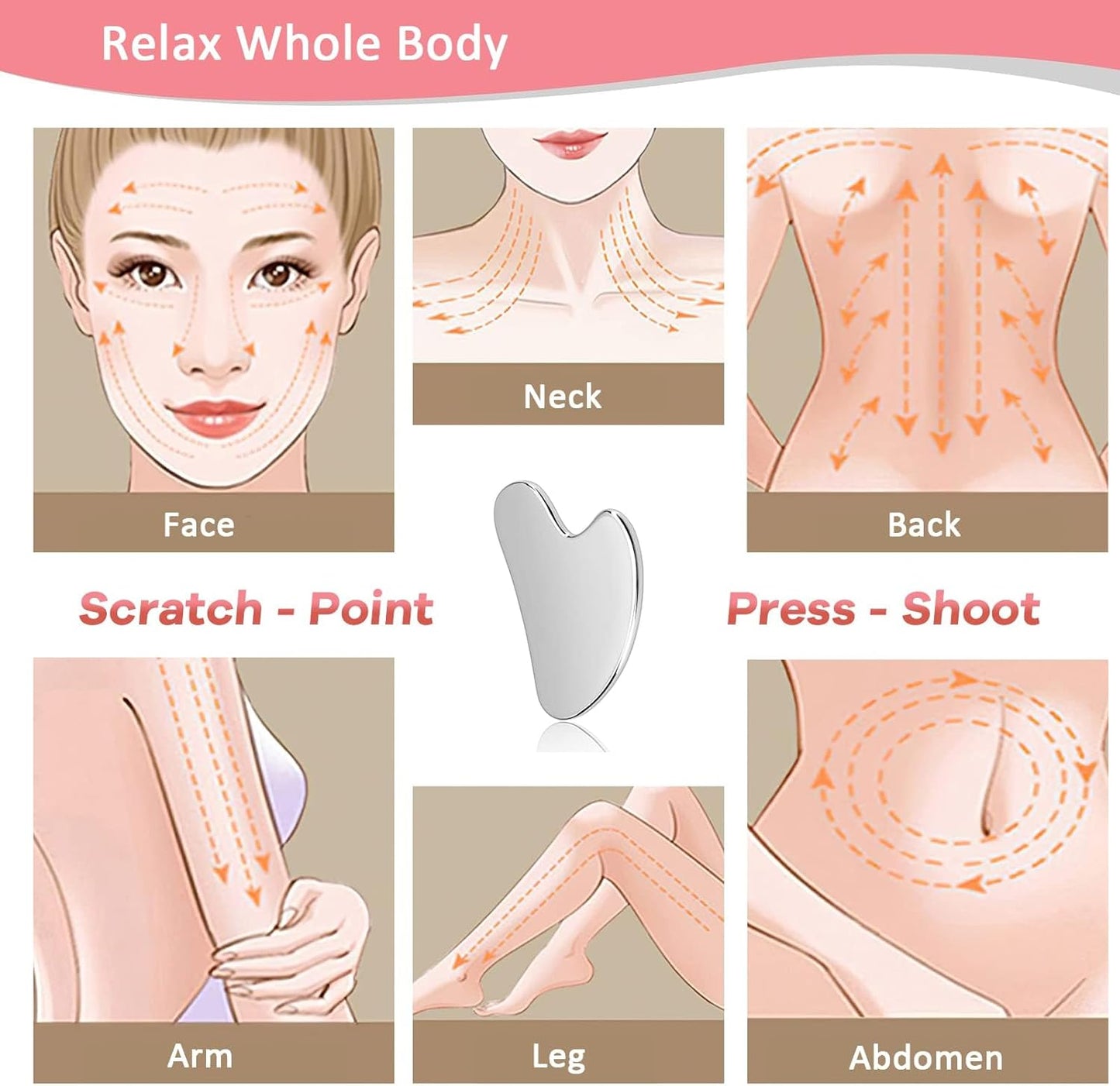 Stainless Gua Sha Massage Tool