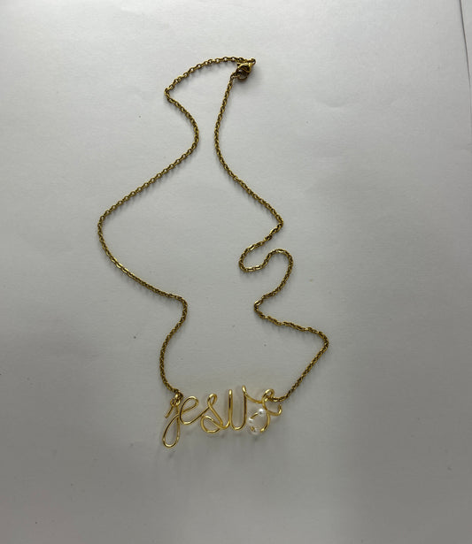 "JESUS" Necklace - Handmade & Blessed